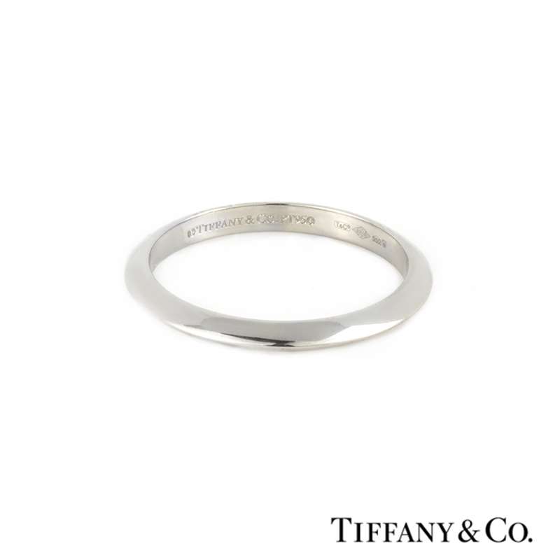 Tiffany & Co Knife Edge Wedding Band In Platinum | Rich Diamonds